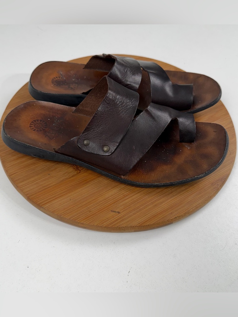 ZEUS Made in Italy Brown Leather Sandals